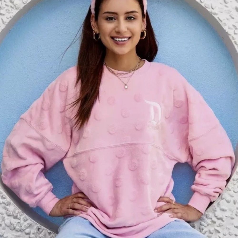 Disney Parks Spirit Jersey Pink Piglet Fluffy Sweatshirt XS Oversized